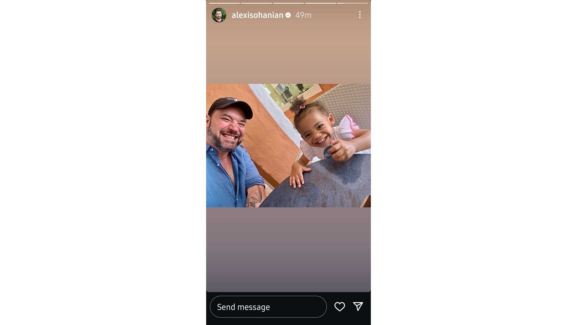Screenshot of Ohanian's Instagram story featuring Adira (Image via: @alexisohanian)